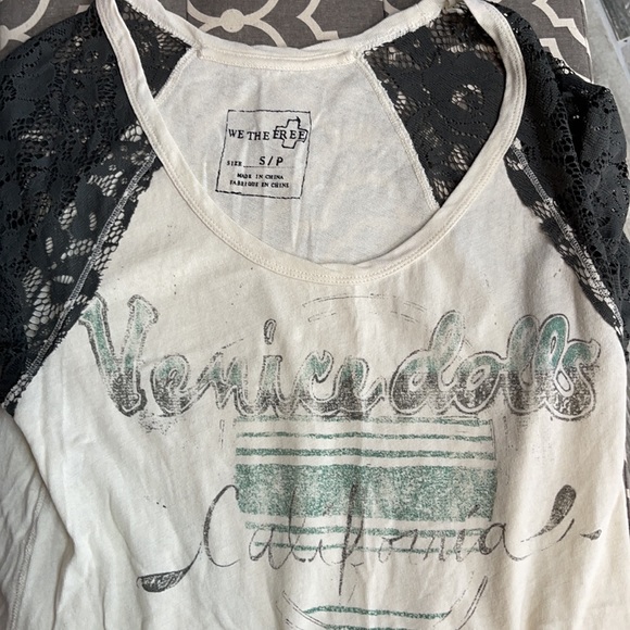 Free People Venice Dolls Lace Sleeve Tunic Top - Picture 6 of 6